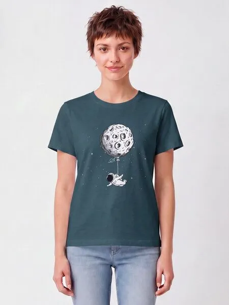 watapparel watapparel T-Shirt Frauen Funny Spaceman, Stargazer, – Produktbild 2 von 2