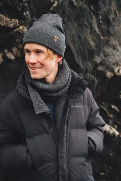Kopyto Kopyto WOLF - Glatte Zweilagige Beanie Mütze aus 100% RWS-Merinowolle, Hellgrau, – Produktbild 5 von 5