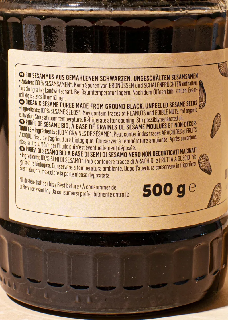 KoRo Schwarzes Bio Tahin 6 x 500 g – Produktbild 3 von 5