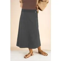 La Gitana La Gitana Midirock - A-Linien Damen Rock aus Bio-Baumwolle. Modell: "Anella", Grau, – Produktbild 1 von 1