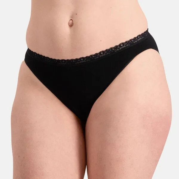 Bamboo Basics Bamboo Basics Nahtloser Damen Spitzen- Slip LUCY mit Bambusviskose (3er Pack), Schwarz, – Produktbild 2 von 4