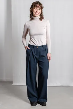 Jyoti - Fair Works Jyoti - Fair Works Damen vegan Hose Meghana Dunkelblaugrau – Produktbild 1 von 1