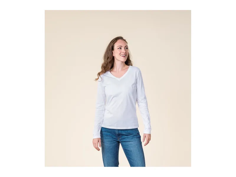 Living Crafts Living Crafts Damen Langarm-Shirt (100% Bio-Baumwolle), Weiß, – Produktbild 4 von 4