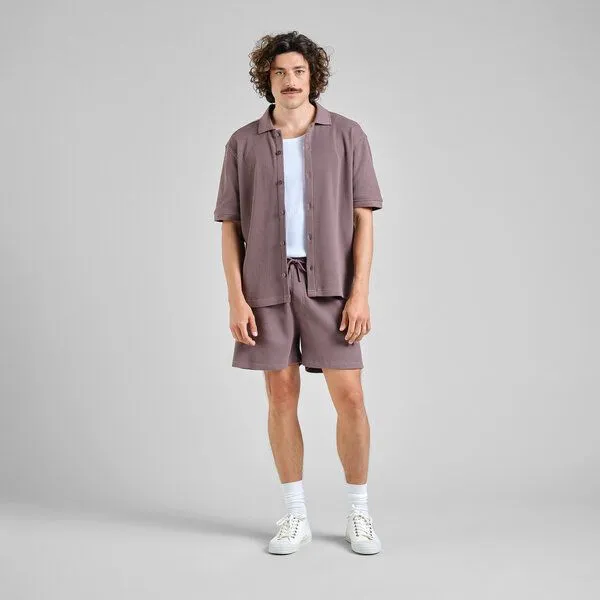 Dedicated DEDICATED Herren Shirt aus Bio-Baumwolle - Falkvik Waffle, Sparrow brown (braun), – Produktbild 3 von 4