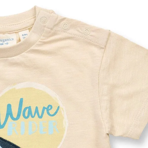 Sense Organics Sense Organics Baby T-Shirt, Modell EKI, Schildkörte auf weiß, – Produktbild 3 von 4