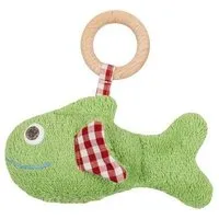 Efie Efie Fisch grün, mit Rassel und Holzring, kbA (organic), Made in Germany – Produktbild 1 von 1