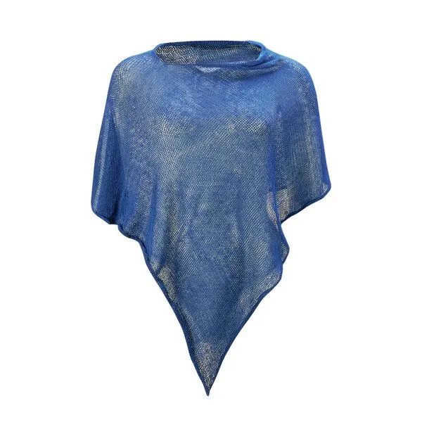 Sundara Sundara Poncho BELLE aus 100% Bio-Baumwolle, Blau, – Produktbild 3 von 3