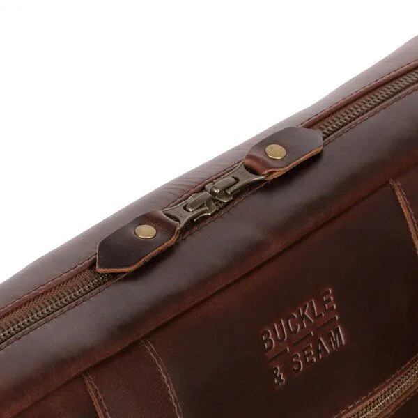 Buckle & Seam Buckle & Seam Leder Business Briefcase Everett, Braun (innenfutter blau), – Produktbild 3 von 3