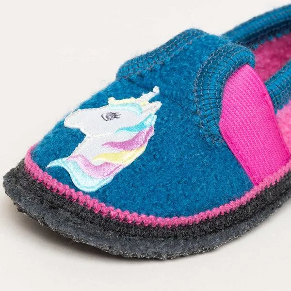 Kitz-Pichler Kitz-Pichler Walkpantoffel Bobby Appl. Einhorn, Hell-blau, – Produktbild 2 von 4