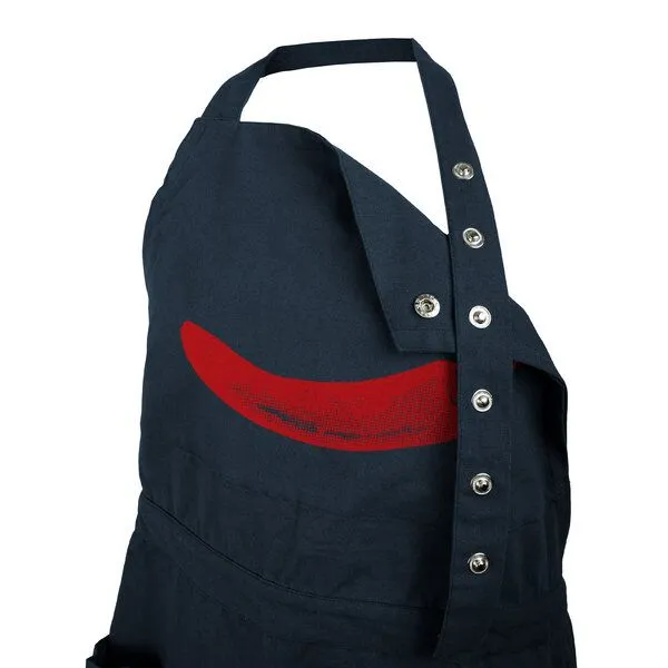 HANDGEDRUCKT HANDGEDRUCKT "Chilly" Schürze kurz aus zertifizierter Bio Baumwolle, Dark blue, – Produktbild 2 von 3
