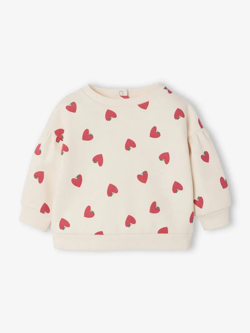 Vertbaudet Vertbaudet Baby Sweatshirt mit Herzenmotive, Wollweiß, – Produktbild 3 von 4