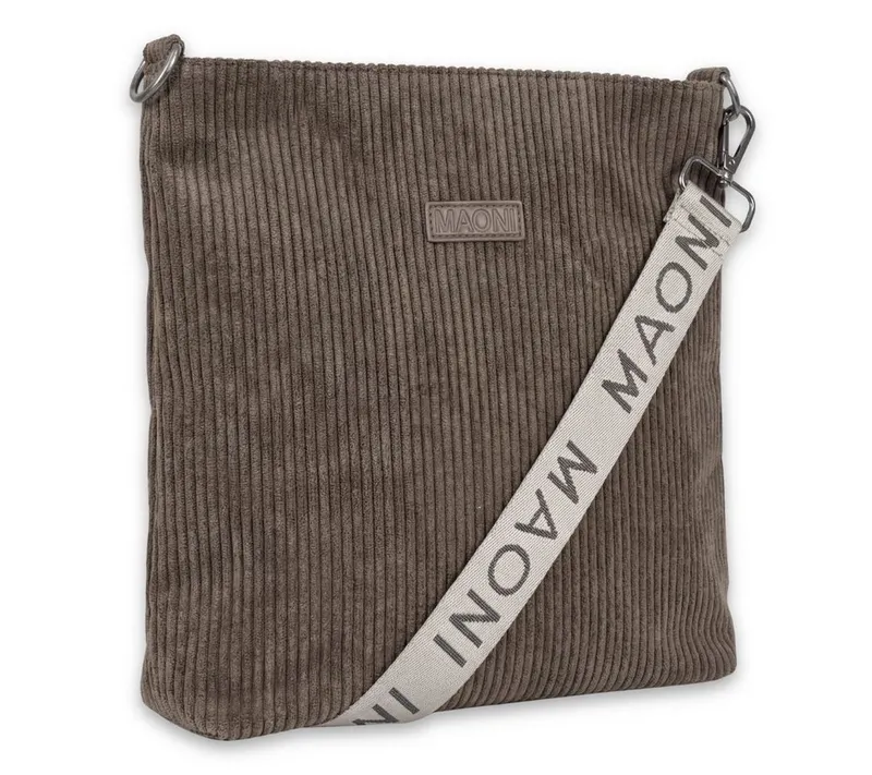 MAONI Umhängetasche Cord, Vegan, mit geräumigem Hauptfach, Braun, – Produktbild 1 von 3