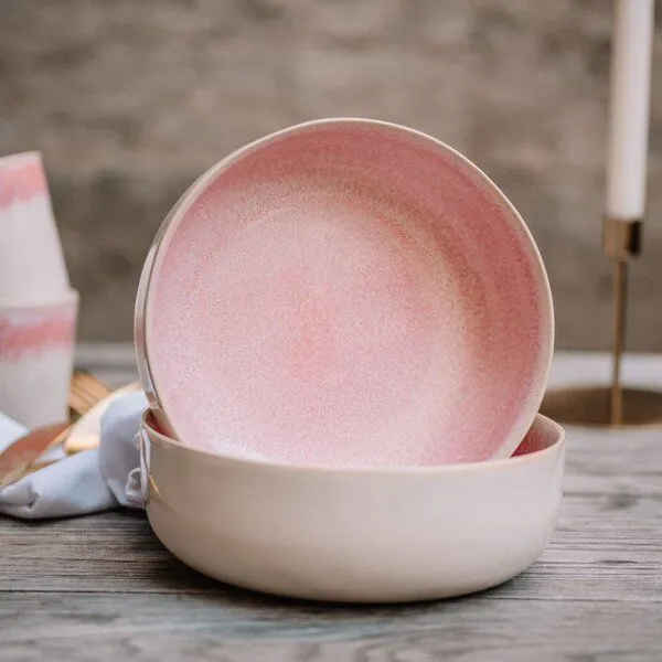 Econovo Econovo Keramikschüssel Groß 19cm, Rot-rosa (rot), – Produktbild 3 von 4