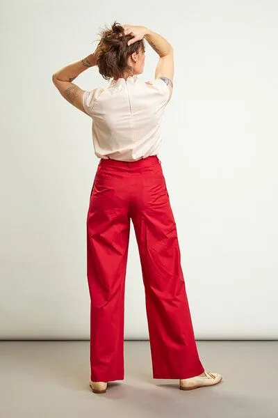 Skrabak Skrabak Damen Hose "Hugo" aus Bio-Baumwolle, Rot, – Produktbild 2 von 4