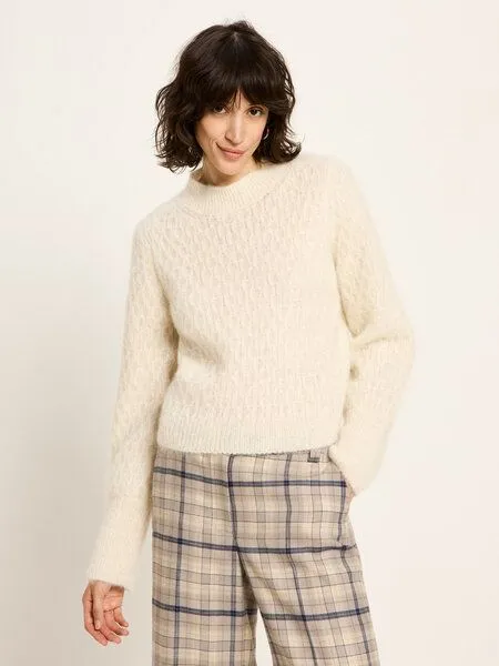 LANIUS LANIUS Pullover mit Zopfstrick, Off white, – Produktbild 3 von 4