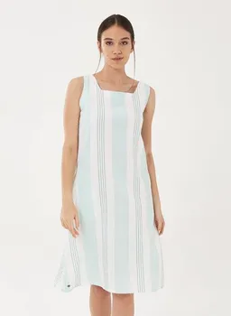 ORGANICATION ORGANICATION Kleid aus Leinen-Mix mit Längsstreifen – Produktbild 1 von 1