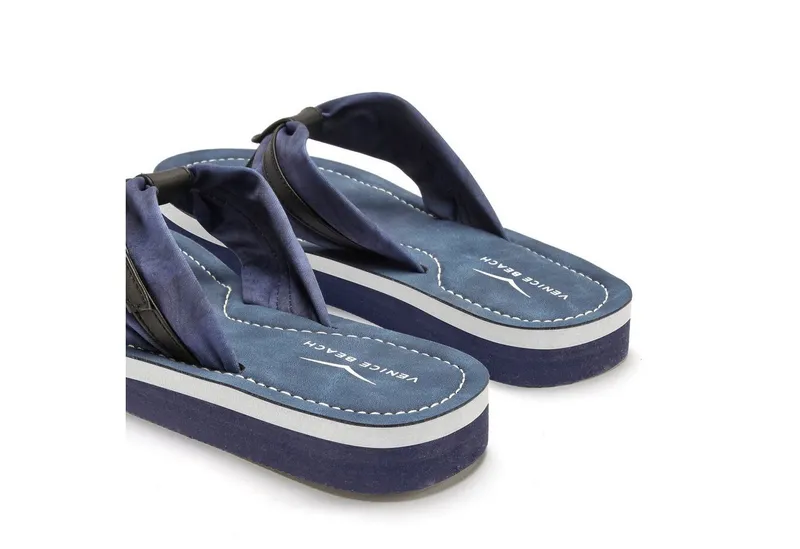 VENICE BEACH VENICE BEACH Sandale, Badeschuh, Pantolette, Badelatsche, Flip Flop, Badeschlappe Badezehentrenner Zehentrenner mit wasserabweisender und leichter Sohle VEGAN, Blau|schwarz, – Produktbild 5 von 5