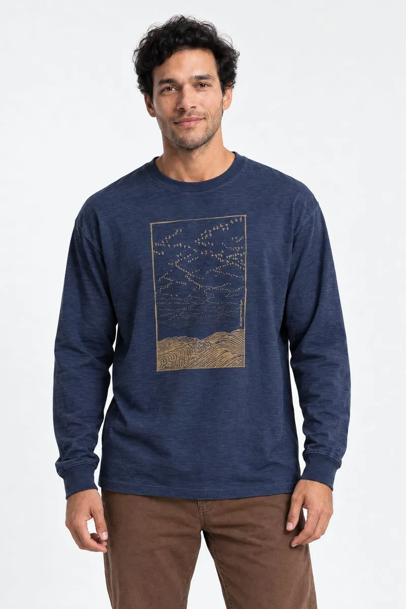 KOMODO KOMODO Herren vegan T-Shirt Migration Indigo, Blau, – Produktbild 1 von 2