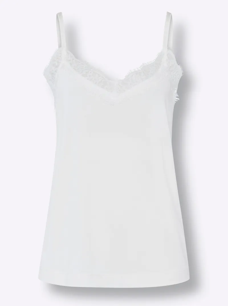heine Spitzentop ecru, Ecru, – Produktbild 1 von 2