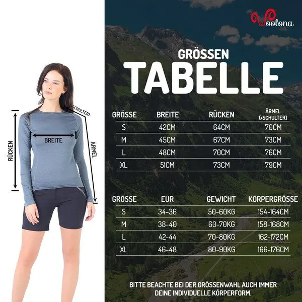 Woolona Woolona Langarmshirt - KONA - 100% Merinowolle, Schwarz, – Produktbild 1 von 4