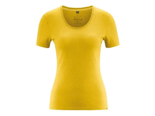 HempAge HempAge T-Shirt Slim fit Hanf/Biobaumwolle, Curry(gelb), – Produktbild 3 von 4