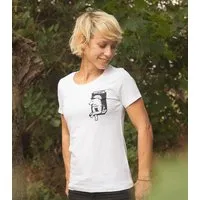 päfjes Husky-Bar mit Schnaps - Brust Motiv - päfjes Fair Wear Frauen T-Shirt - White – Produktbild 1 von 1