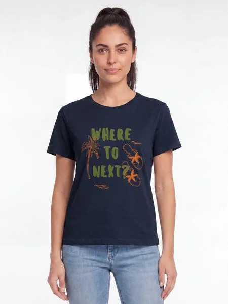 watapparel watapparel T-Shirt Frauen Where to next, French navy, – Produktbild 2 von 2