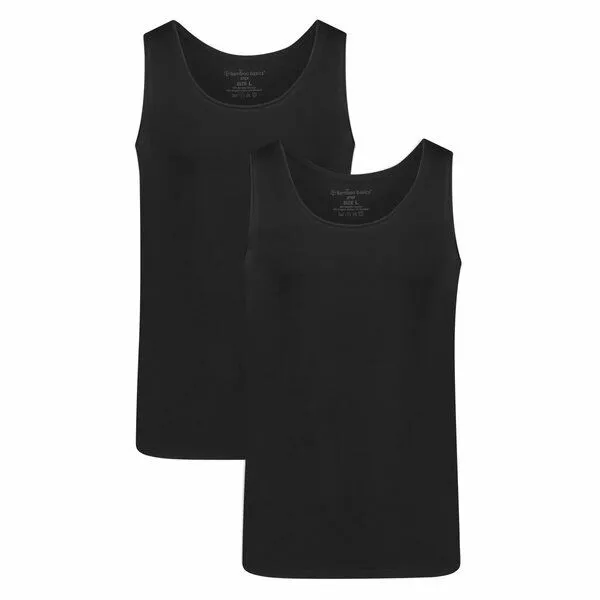 Bamboo Basics Bamboo Basics Unterhemd STEF aus Bambusviskose / Biobaumwolle (2er Pack), Schwarz, – Produktbild 1 von 4