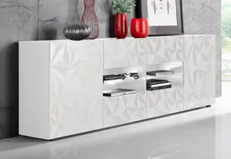 Home affaire Sideboard Prisma Breite 241, Kommode 2 Türen, 4 Schubkästen, Anrichte, Front mit elegantem Siebdruck, grifflos, viel Stauraum – Produktbild 1 von 1