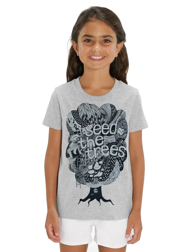 FellHerz Tree Kinder T-Shirt grey melange - 12-14 Jahre – Produktbild 1 von 1