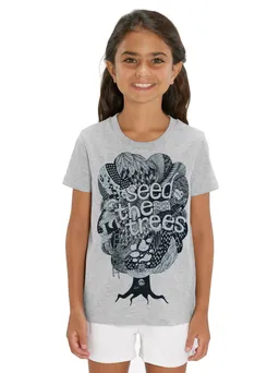 FellHerz Tree Kinder T-Shirt grey melange - 3-4 Jahre – Produktbild 1 von 1