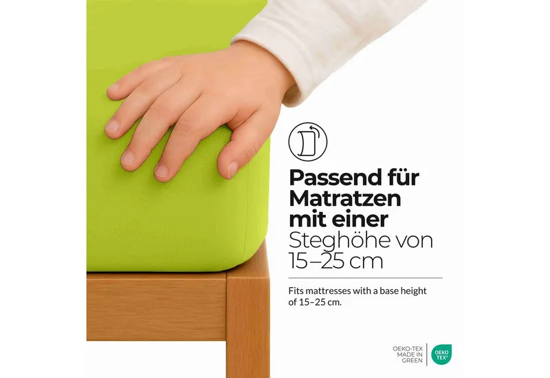 etérea Himmlische Qualität Spannbettlaken etérea Comfort Jersey Spannbettlaken, Jersey, Gummizug: rundum, (1 Stück), Grün, – Produktbild 3 von 8