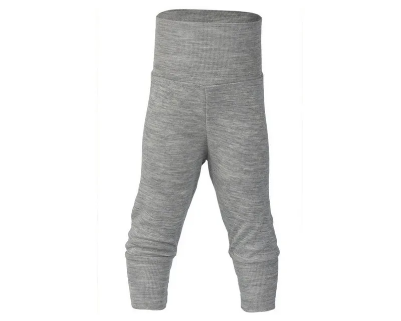 Engel Naturkleidung Schlupfhose (1-tlg) Schlupf-Babyhose aus Bio Merinoschurwolle / Seide, Grau, – Produktbild 2 von 4