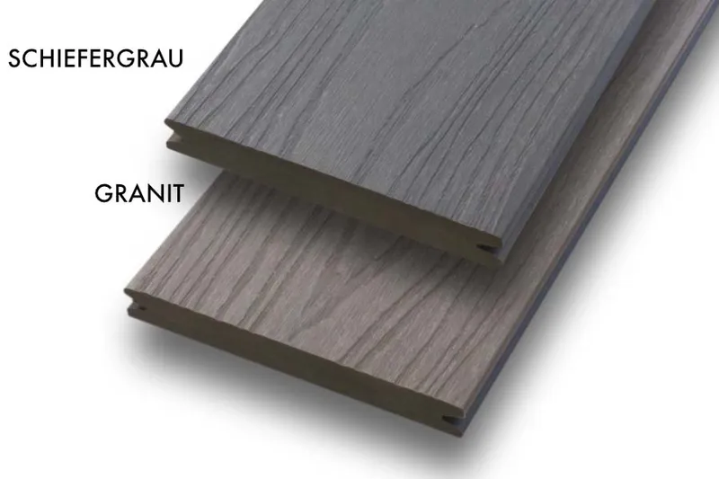 woodstore24 WPC CoEx Bi-Colour Massivdiele 20 x 143 mm in schiefergrau-granit in der Länge: 3,00 m / Sichtseite schiefergrau – Produktbild 1 von 1