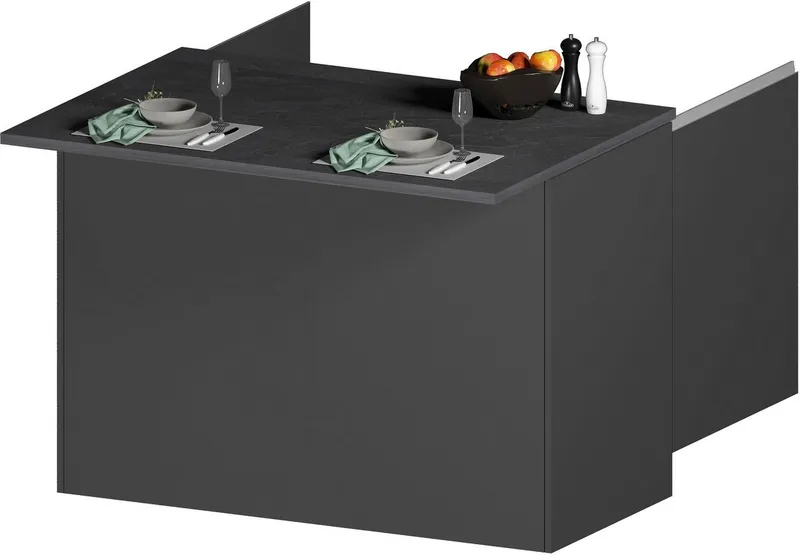 KOCHSTATION Kücheninsel KS-Sole, Breite 125 cm, mit 2 Türen, Grau, – Produktbild 2 von 8