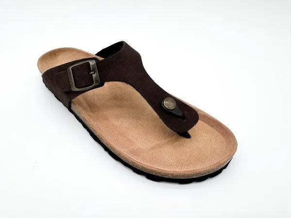 thies Vegane thies ® Eco Bio Thong Sandale aus rec. PET mit Kork-Tieffussbett, Dark brown (dunkelbraun), – Produktbild 2 von 4