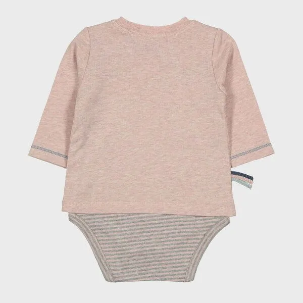 OrganicEra Baby Langarm T-shirt Body 'OrganicEra' aus Bio Baumwolle, Rose melange (rose), – Produktbild 2 von 4