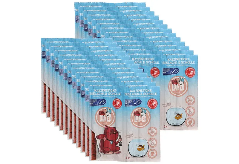 Lov&Ed Cat, Katzensticks Seelachs & Scholle, 25x 30 g, Snack für: Katze – Produktbild 1 von 2