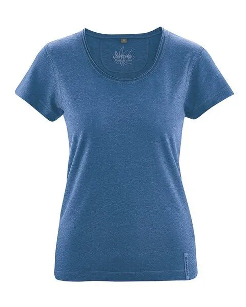 HempAge HempAge Damen T-Shirt mit Rollsaum Hanf/Bio-Baumwolle, Sea, – Produktbild 1 von 2