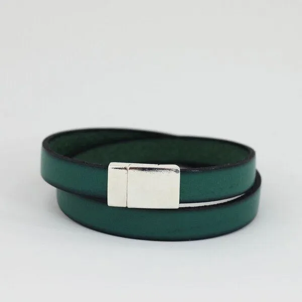 Mitienda Shop Mitienda Shop Lederarmband mit Magnetverschluss Unisex, Türkis-silber, – Produktbild 1 von 2