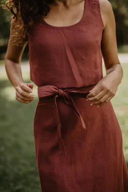 AmourLinen AmourLinen Damen vegan Wickelrock Iris Terracotta – Produktbild 1 von 1