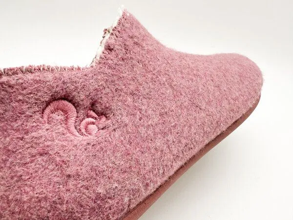 thies Veganer Hausschuh "thies ® Organic Slipper Boot ", aus Bio-Baumwolle, fair produziert, Bordeaux, – Produktbild 3 von 4