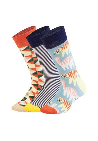 DillySocks DillySocks Socken „Purrfect Mania“, Hellblau,orange,baige,grau, – Produktbild 1 von 4