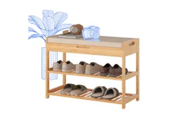 Flexispot Flexispot Schuhbank FLEXISPOT Schuhbank aus Bambus mit 200 kg Tragkraft (Schuhregal mit 2 Ebenen, Schuhhocker mit Sitzfläche & Ablage, platzsparend für Eingangsbereich), stabil & langlebig – Produktbild 1 von 1