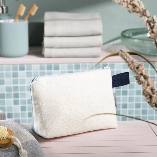 nahtur-design nahtur-design Kosmetiktasche aus 100% Leinen | Kleine Leinentasche, No_15 (blau), – Produktbild 4 von 4