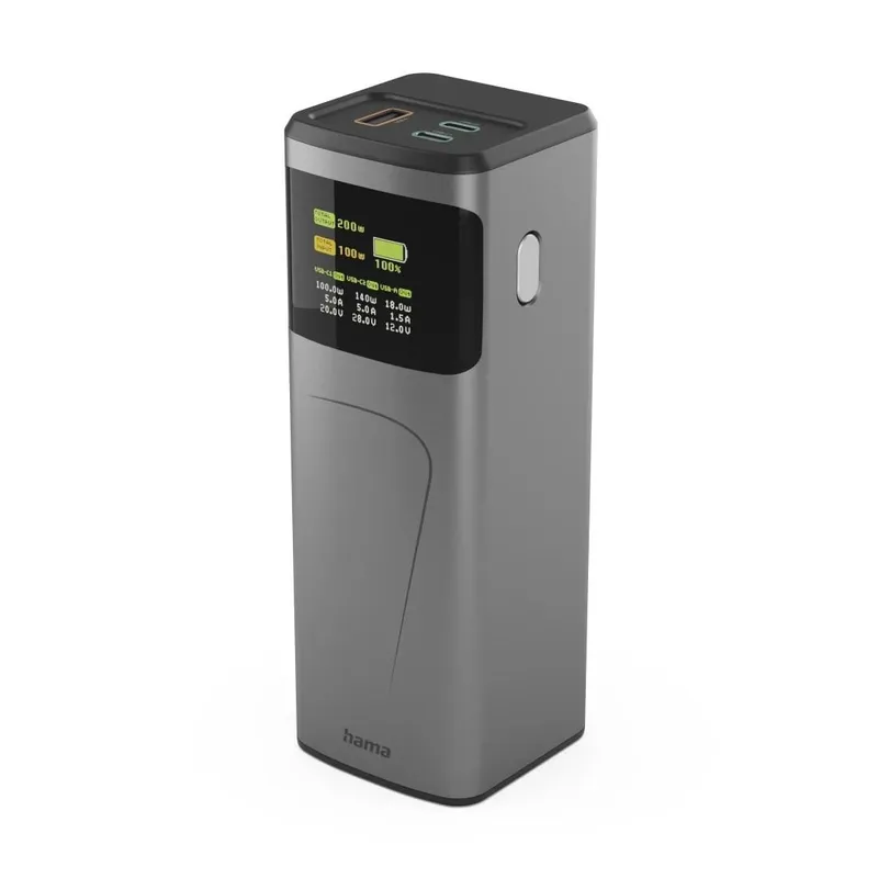 Hama Hama Power Pack "High Power", 200 W, 24000mAh, 2x USB-C, USB-A, Schnellladen – Produktbild 5 von 5