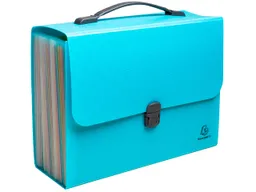 Exacompta Exacompta Fächertasche mit Griff "Pop'N Co" 24 Fächer, Reycling-PP, DIN A4, cyan – Produktbild 1 von 1