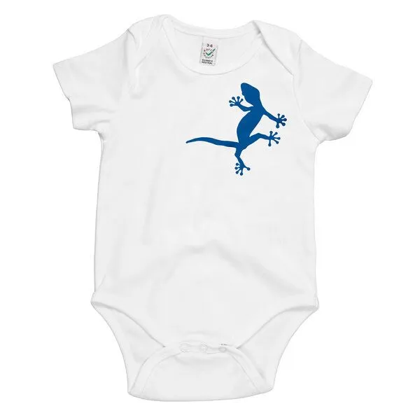 HANDGEDRUCKT HANDGEDRUCKT "2 Geckos" Baby Body, White, – Produktbild 1 von 4