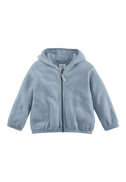 hessnatur hessnatur Fleece-Jacke aus reiner Bio-Baumwolle, Helles jeansblau, – Produktbild 2 von 4