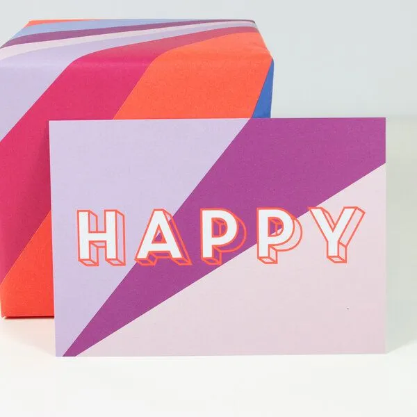Bow & Hummingbird Bow & Hummingbird Postkarte Happy – Produktbild 1 von 2